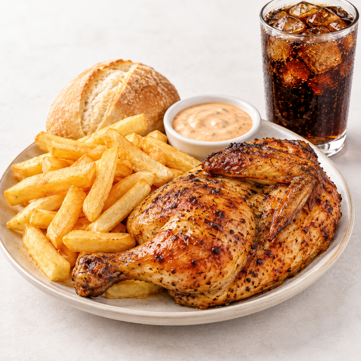Menú 1/2 Pollo Asado